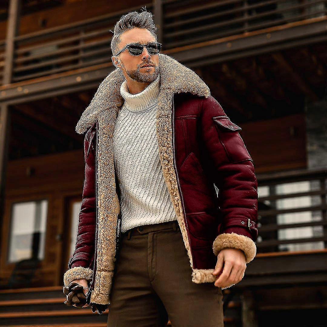 2024 Höst Vinter Män Pälsjackor Casual Solid Mode Vintage Varma Västar Kappor Högkvalitativ S-5xl Vinterjacka Herr-jie