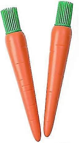 Gulerodsformet silikone bagekage flødebørste grillfedtbørste 2 stk orange