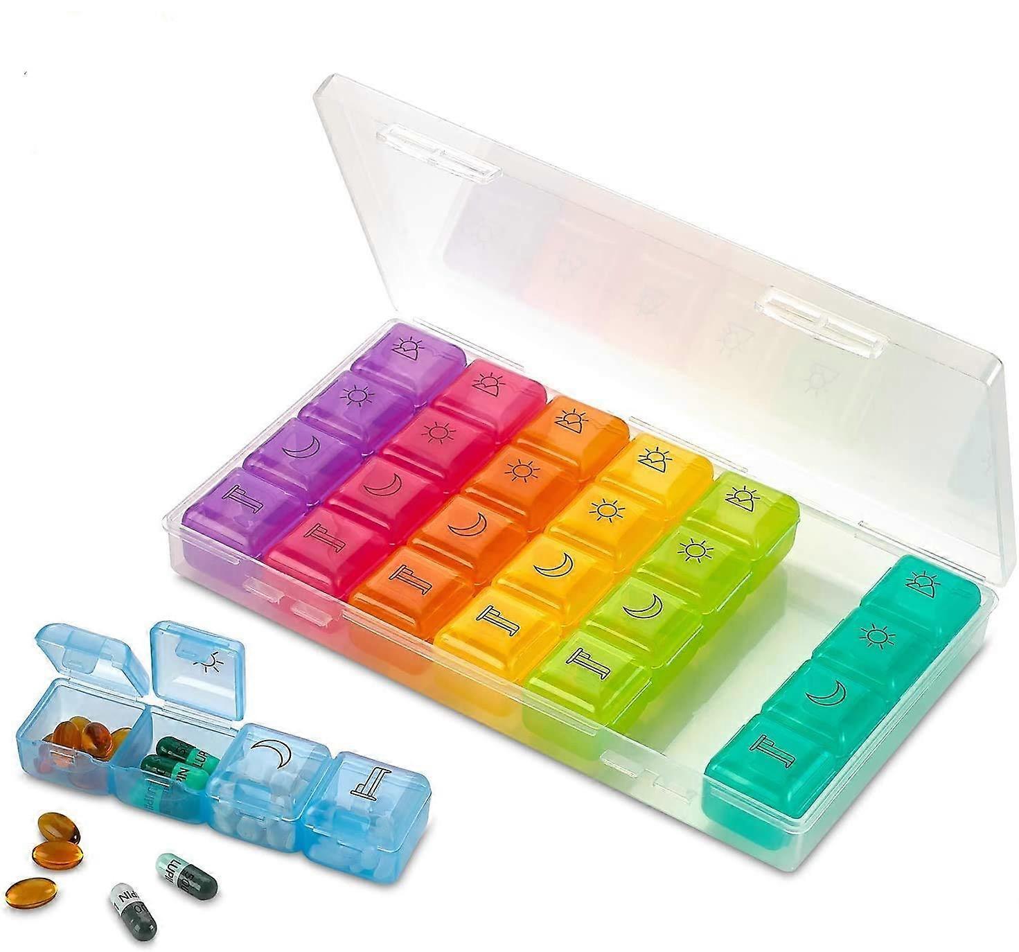 Weekly Pill Organizer - 4 Compartment Am / pm Pill Box