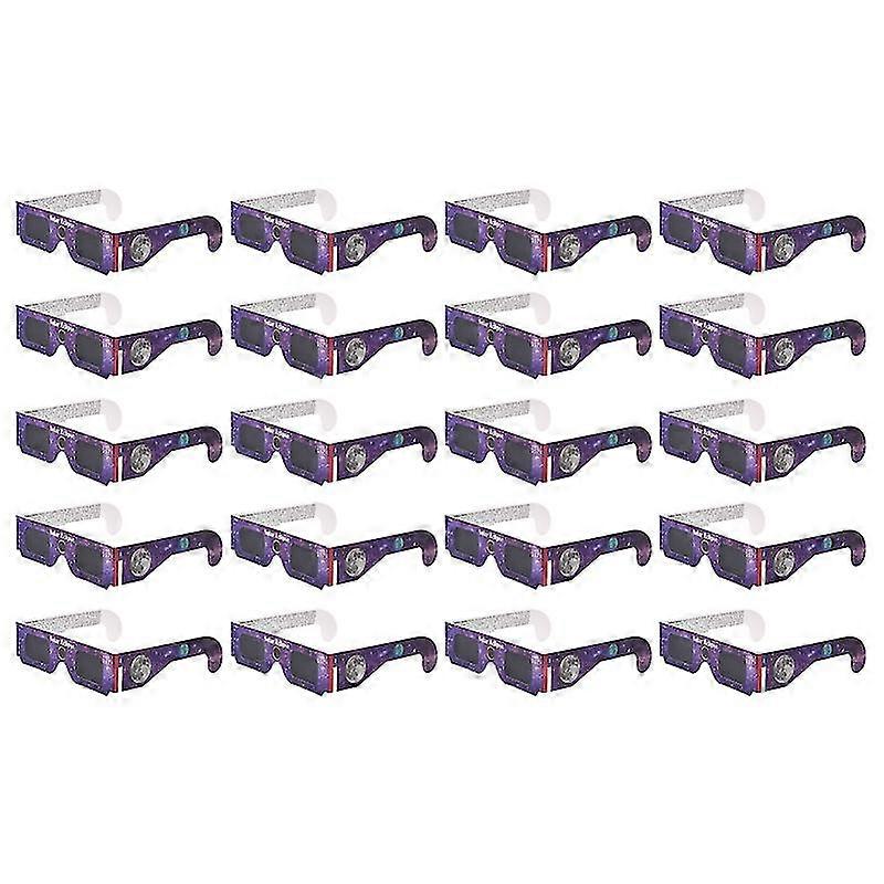 20Pcs Solar Eclipse Glasses Filter Harmful Light Eyes Protection Paper Frame Glasses for Solar Eclip