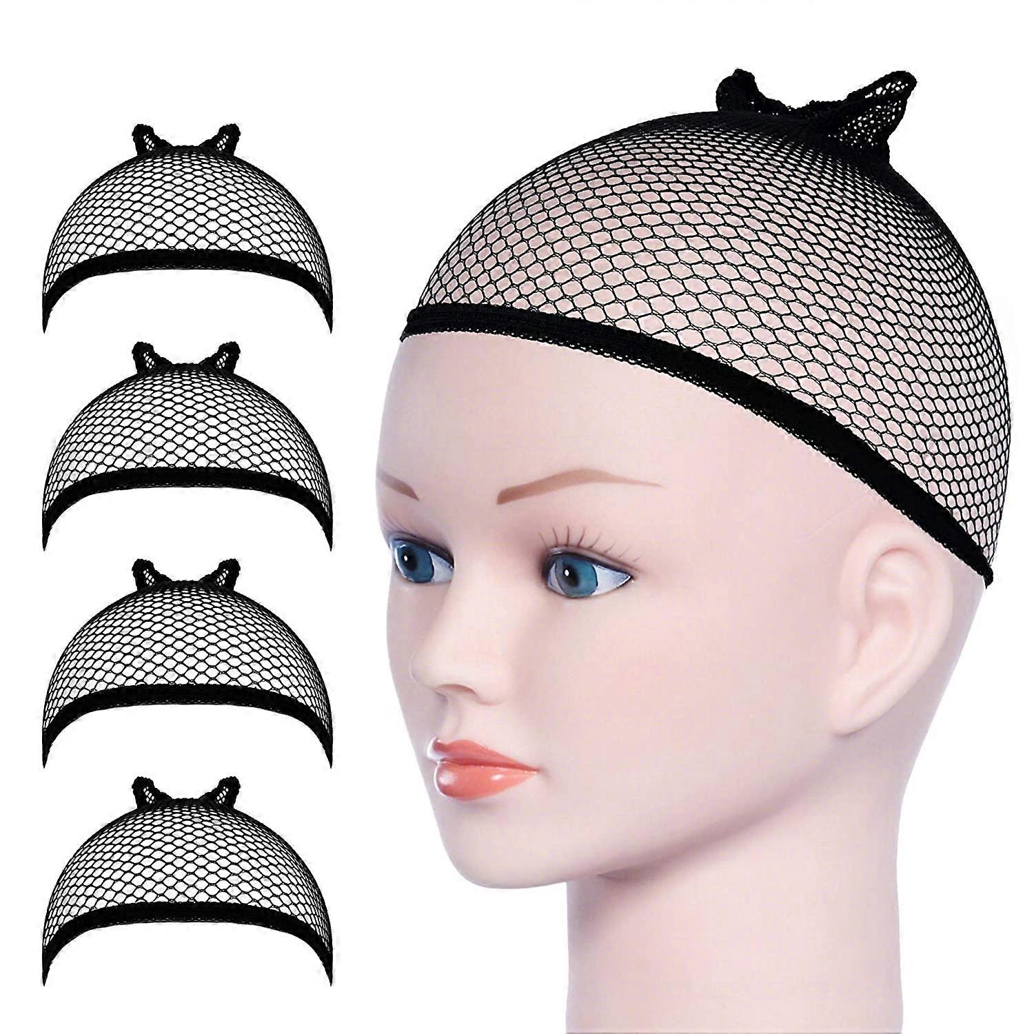 4 Pieces wig caps Nylon Mesh Elastic