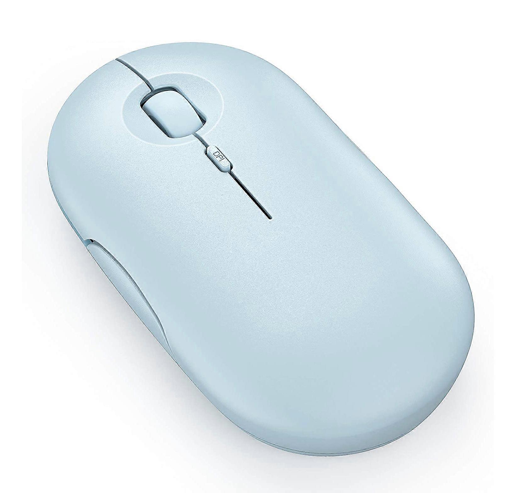 Bluetooth mouse wireless type C rechargeable slim quiet baby blue