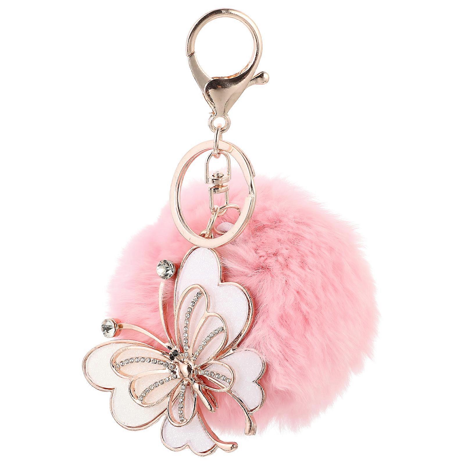 1pc Fuzzy Ball Diamond-studded Key Chain Bag Hanging Pendant