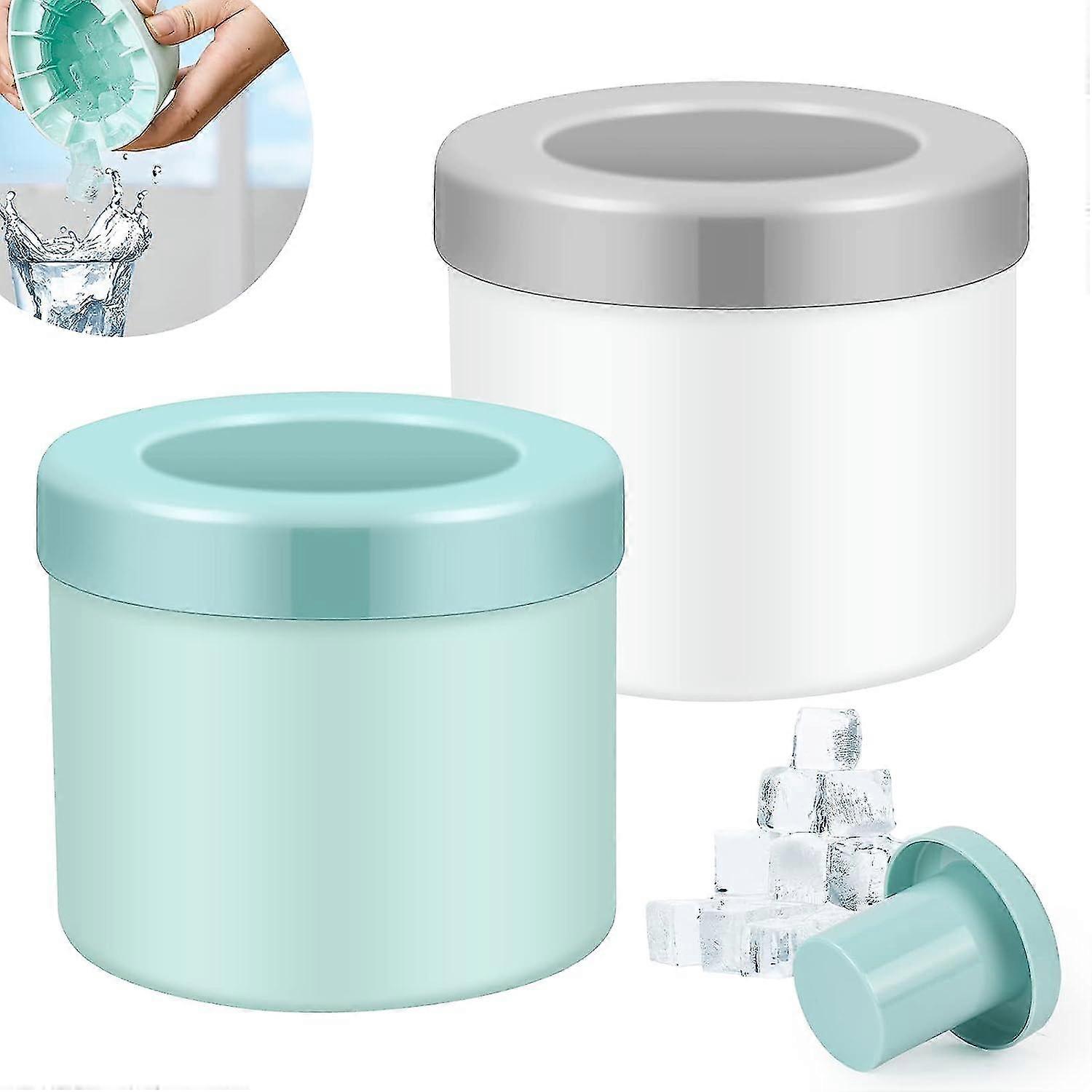 2 Pieces Silicone Ice Cube Trays With Lid, Ice Tray, Silicone Ice Cube Tray, Cylindrical Silicone Ice Bucket For Ice Maker, 120 Ice Cubes