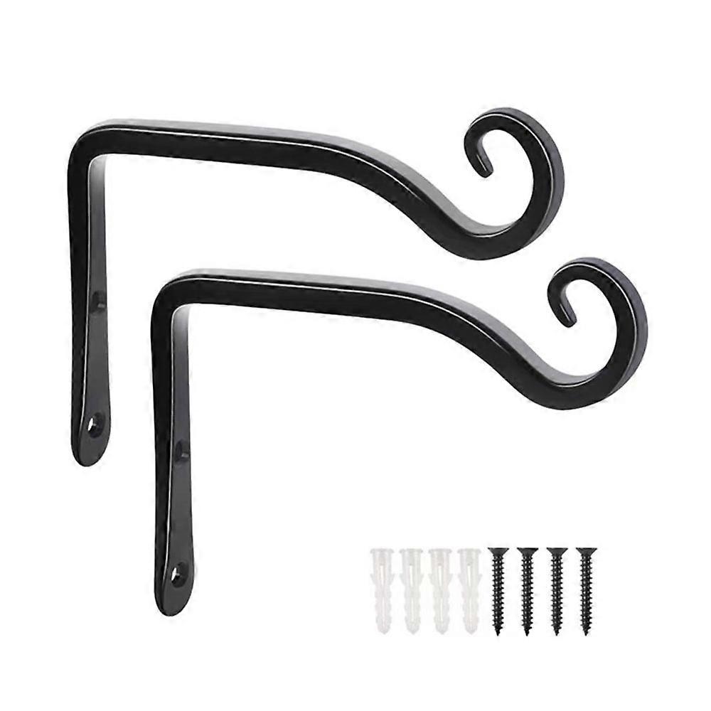 2 Pack Tinplate Wall Hooks with 2 Hanging Chains for Plants, Lanterns, Bird Feeders