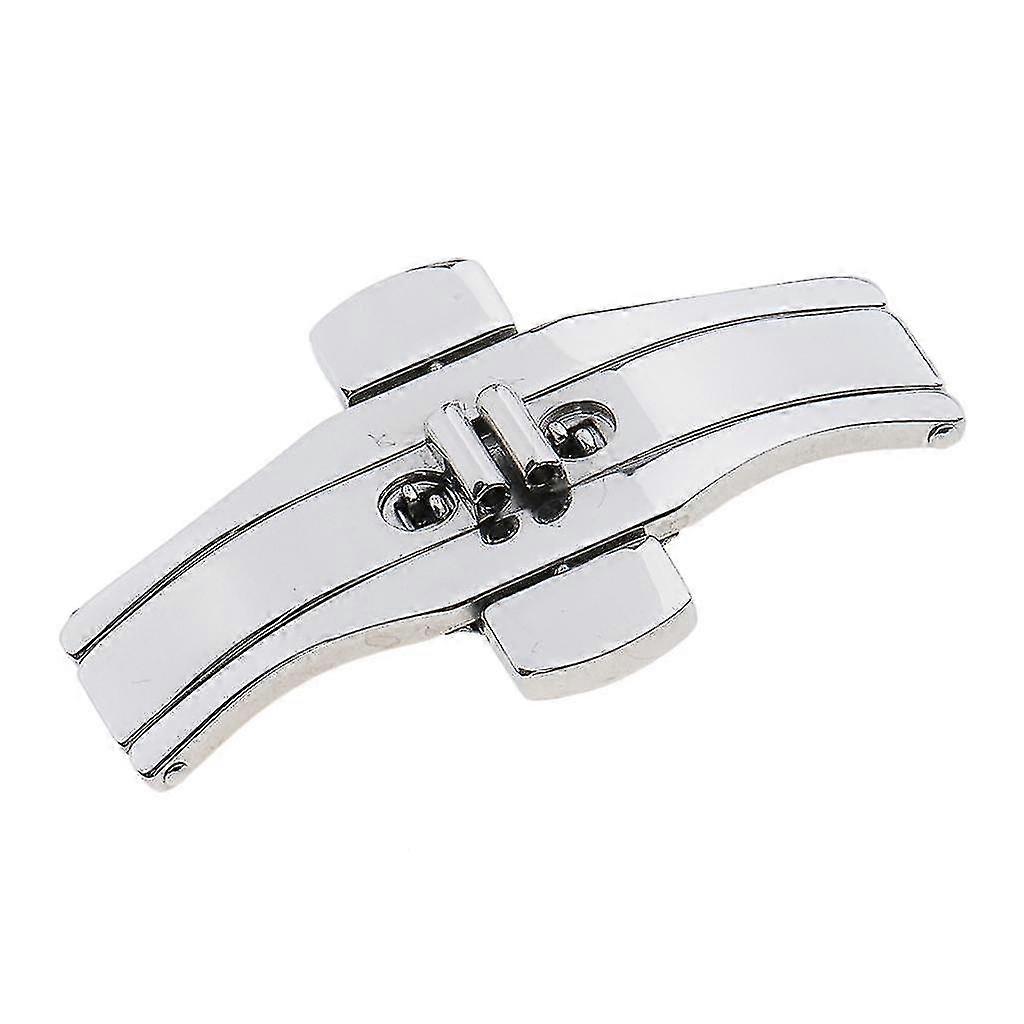 Stainless Steel Double Push Button Butterfly Deployment Watch Buckle - 5x18mm
