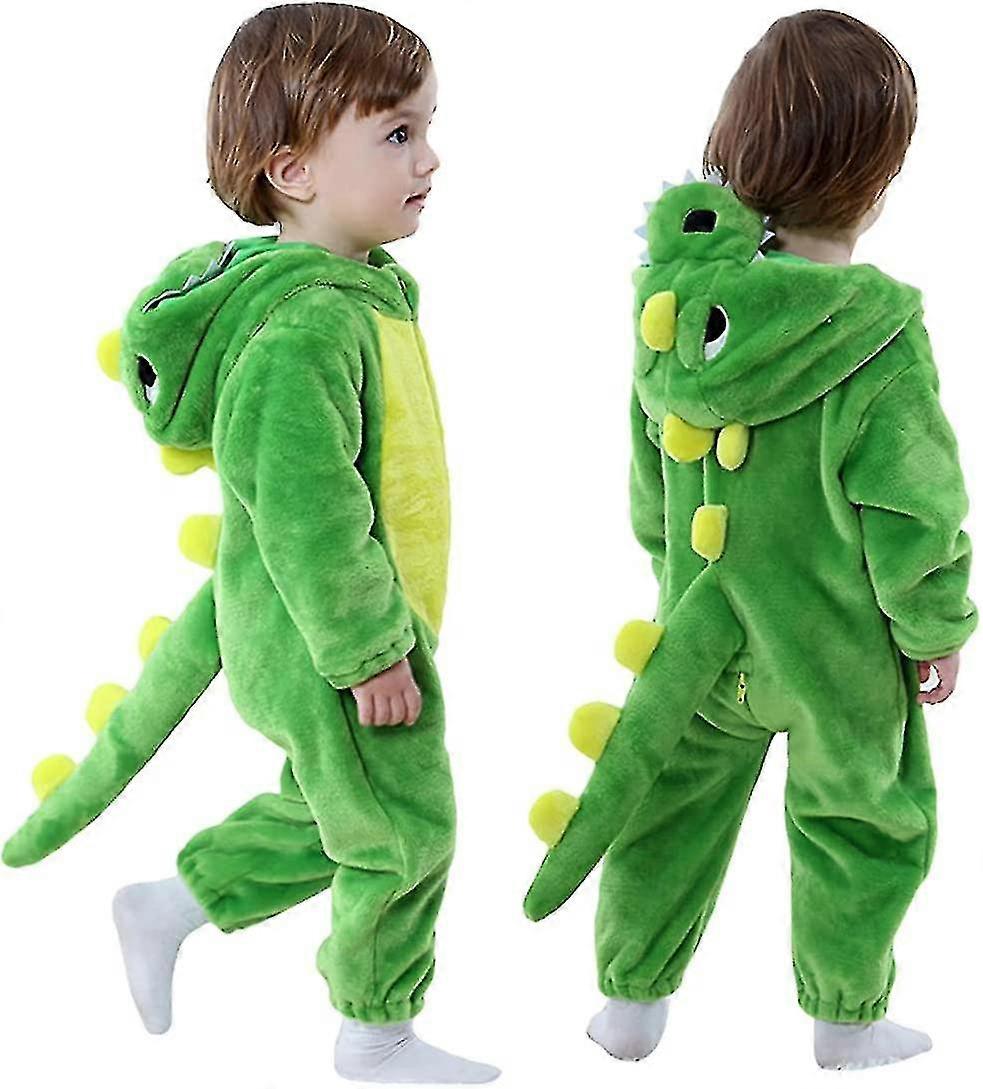 Tutina morbida in flanella con cappuccio per neonato, costume da dinosauro, regalo per bambini