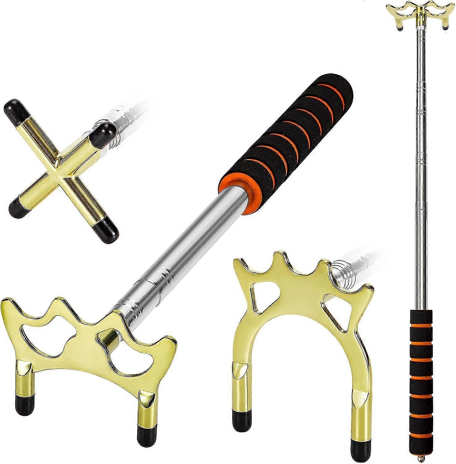 Retractable Billiard Cue Stick Bridge Holder Accessories With 3pcs Removable Brass Head, Pool For Table_Feb
