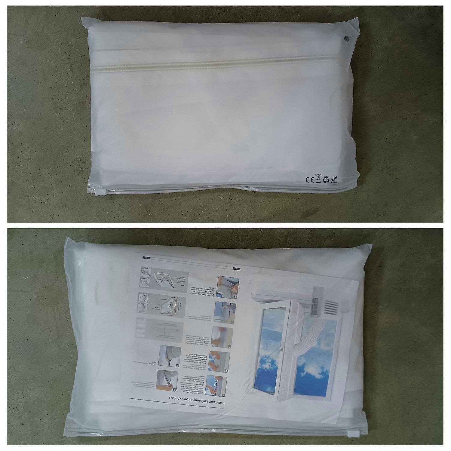 AirLock Window Seal for Portable Air Conditioner,400 Cm Flexible Cloth Sealing Plate Window Seal with With Zip and Adhesive Fastener for Mobile Air-Co