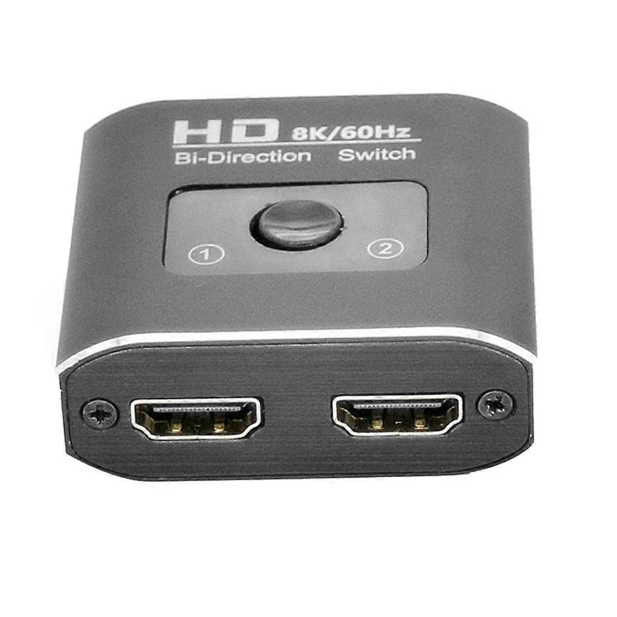 HD 8K 60Hz Bi-Direction Switch 1 in 2 Out Video Distributor Splitter Dual Display -Compatible Splitter for Laptop PC