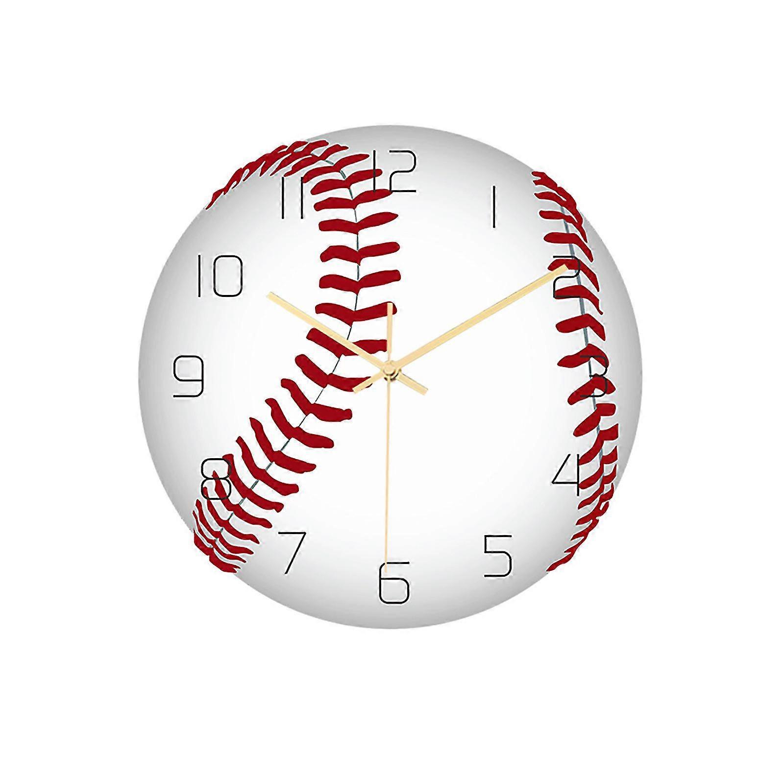 Round Baseball Appearance Wall Clock Mute Home Decoration Wall Clock