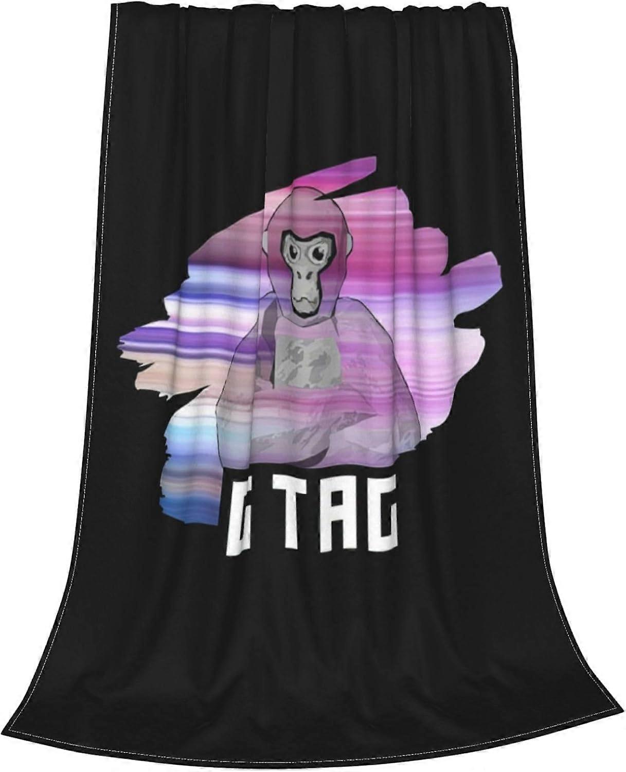 Gorilla spel Tag Mjuk Flanell Sötsaker Gorilla spel Mysig filt för soffa Soffa Sovrum Camping Resor-763