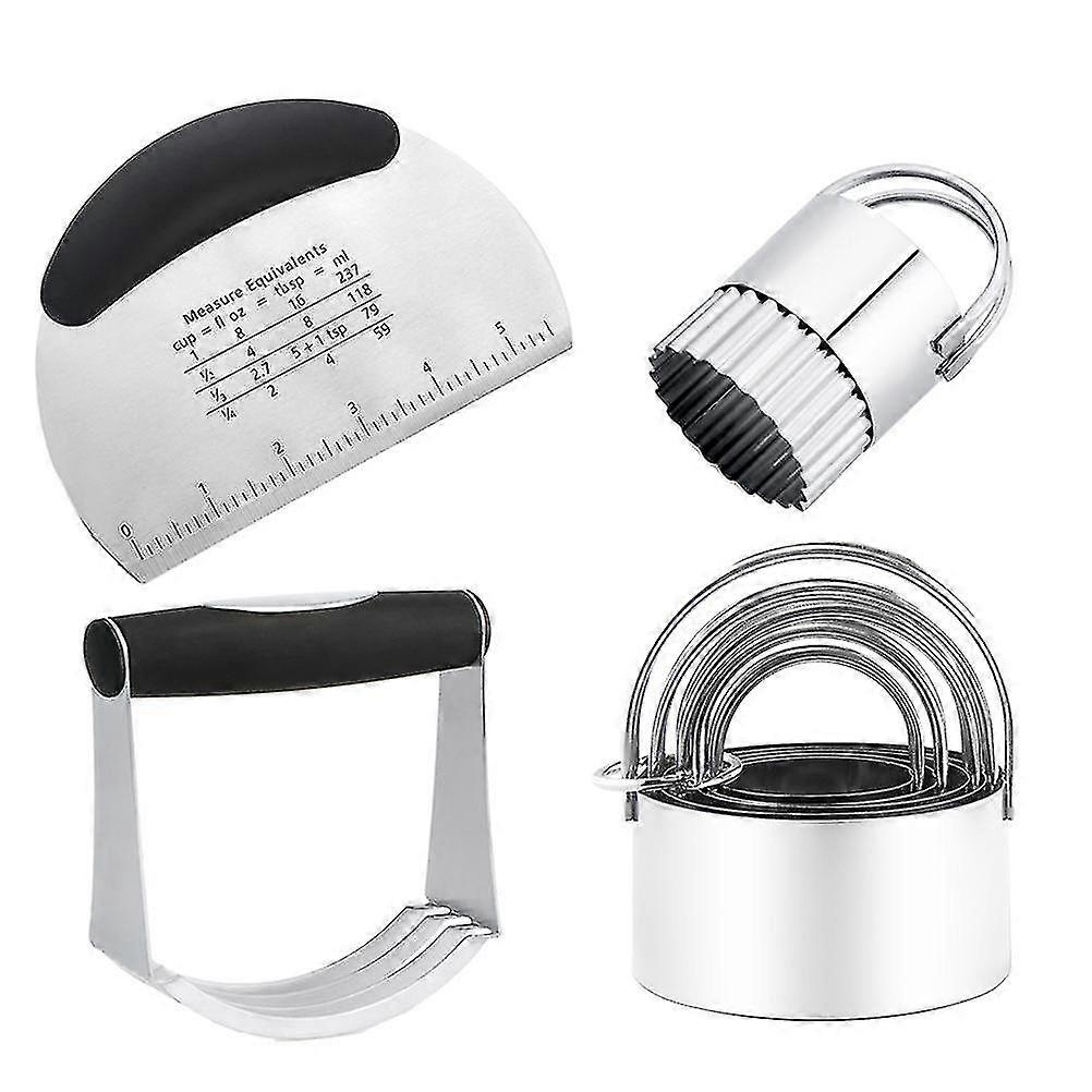 1 Set Stainless Steel Dough Chopper Sturdy Metal Cutting Powder Pastry Scraper Cutter Kitchen Gadget For Home
