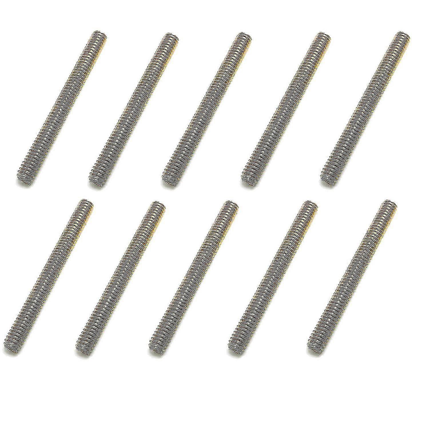 10 Threaded Rods Bar, 5/16 Inch - 18 Thread Size, 3 Inch , Steel, Right-hand Thread