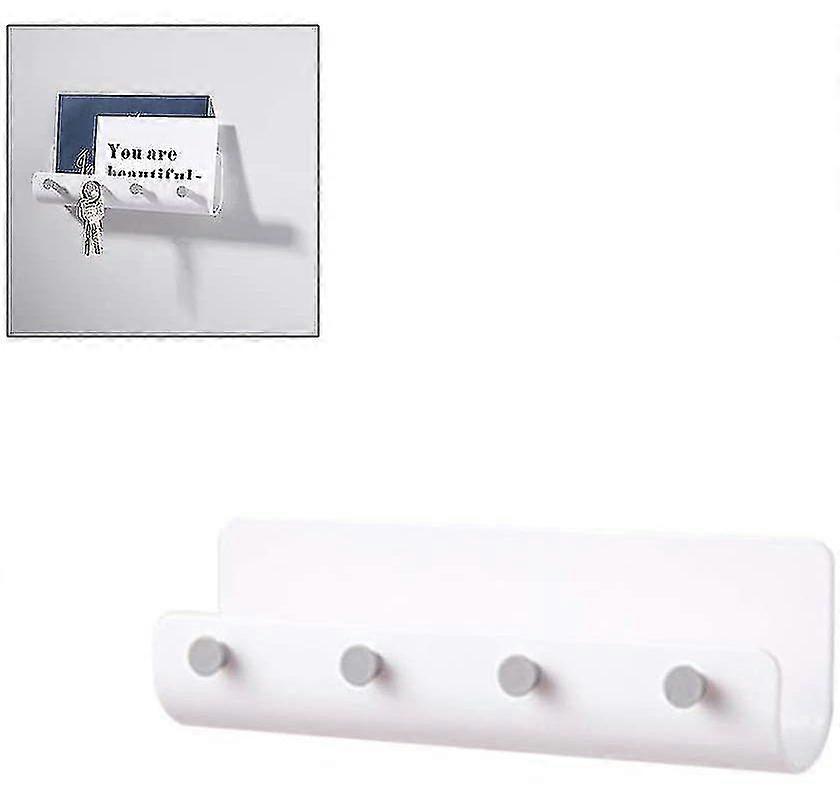 Key Holder Wall Mounted ,mail Holder , Small Shelf With 4 Hooks-1