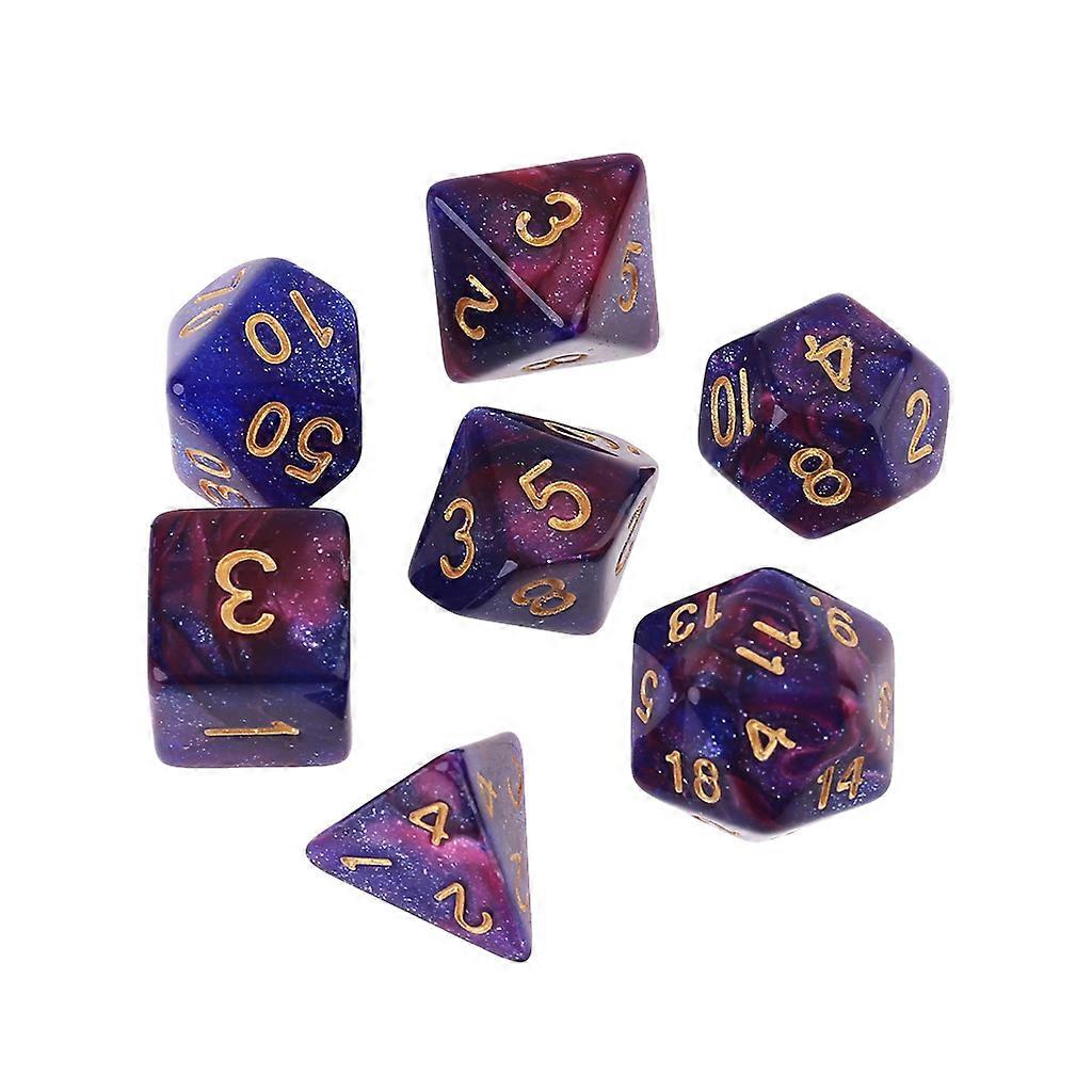 7pcs/set Dichromatic D4 D6 D8 D10 D12 D20 Polyhedral Dices Numbers Dials Desktop Board Game