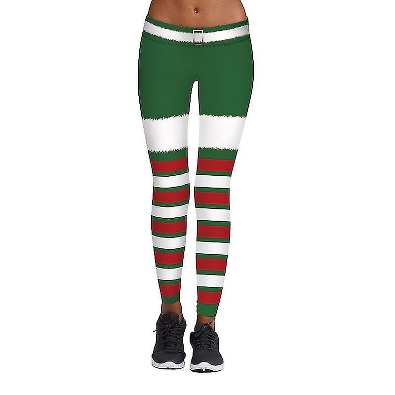 Xmas Women Elf Leggings Yoga Pants 