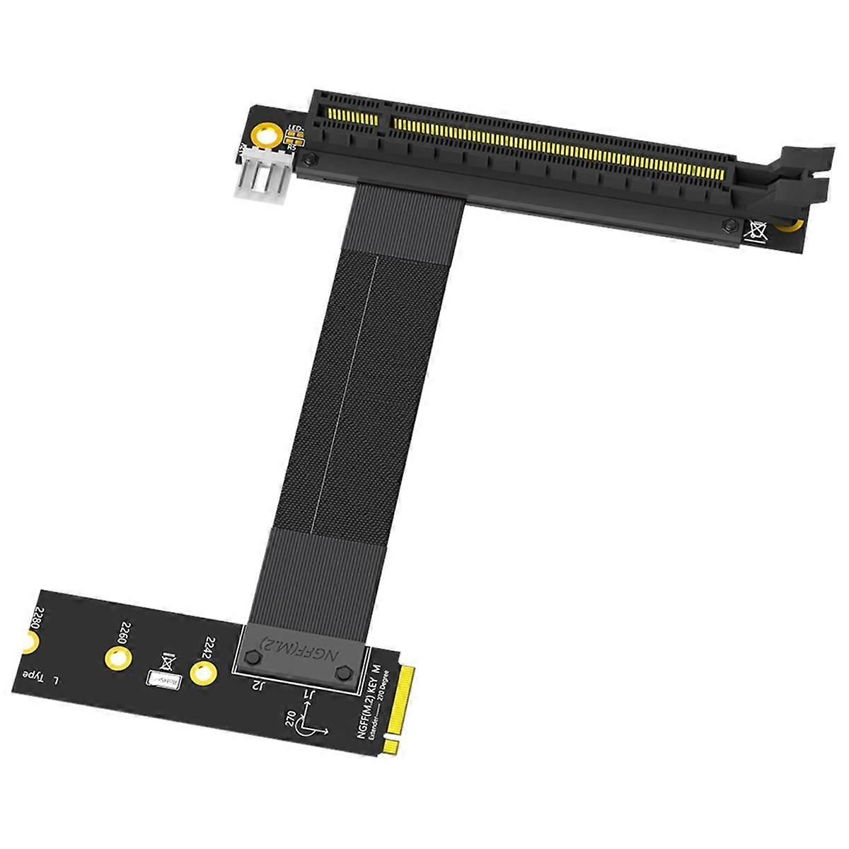 ライザーケーブル M.2 NVME - PCIE X16 アダプタ グラフィックス延長ケーブル 90 度 PCI Express 3.0 16X - M キー ライザーケーブル A