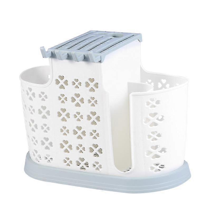 Kitchen Tableware Plastic Organizer Racks Multifunctional Chopsticks Spoons Holder(milk Blue)