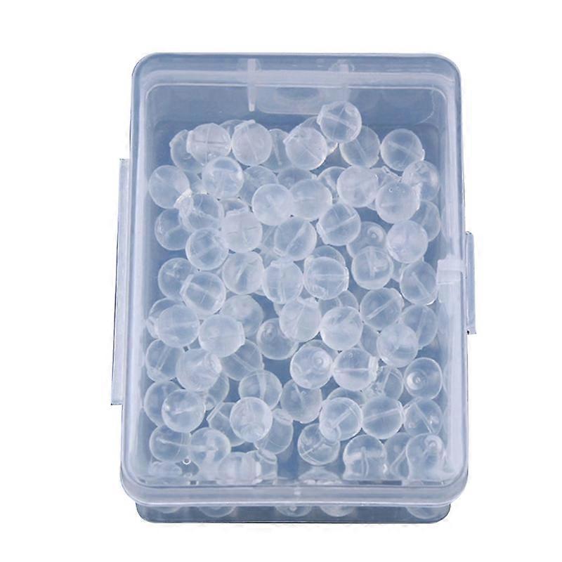 100 Pcs Soft Clear Earring Backings Safety Back Pads Backstops Hamburger Shaped
