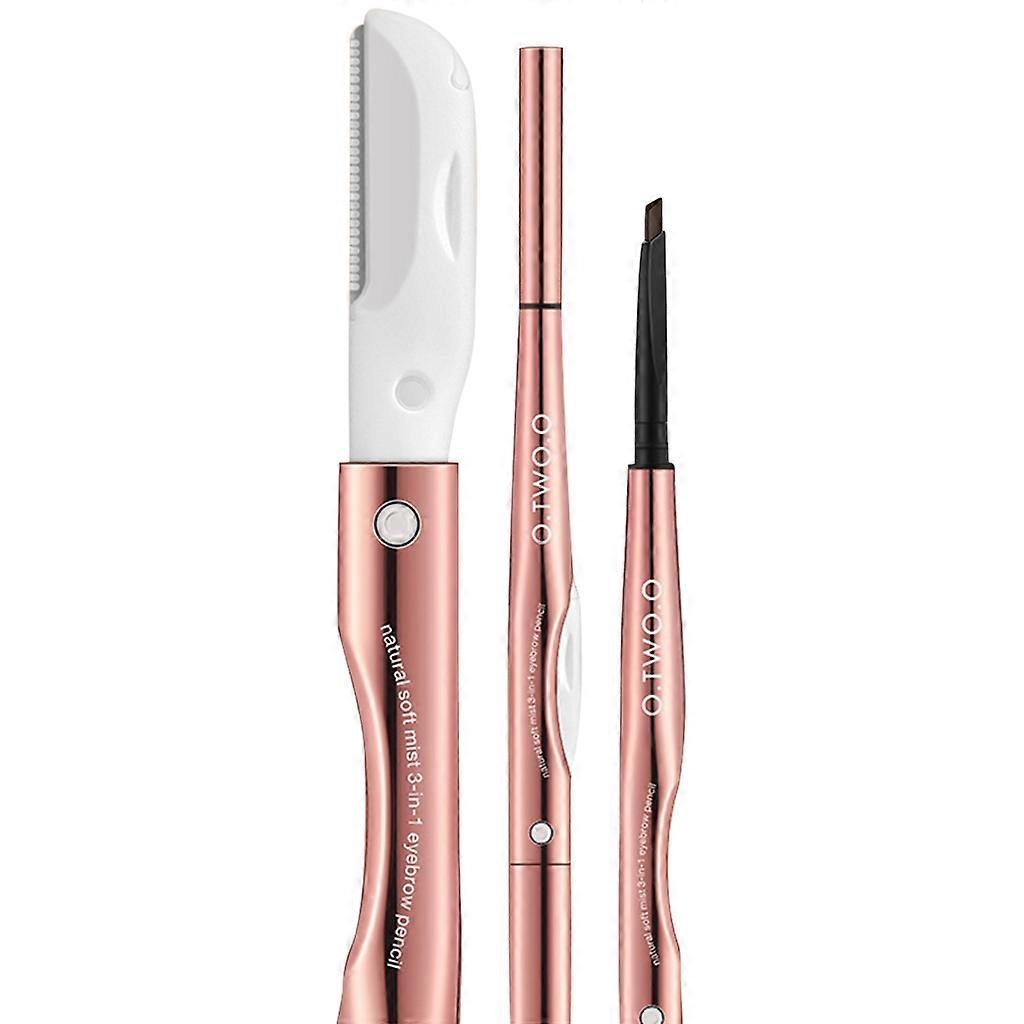 3 In 1 Fine Eyebrow Pencil Waterproof Precise Brow Definer with Eyebrow-Razor