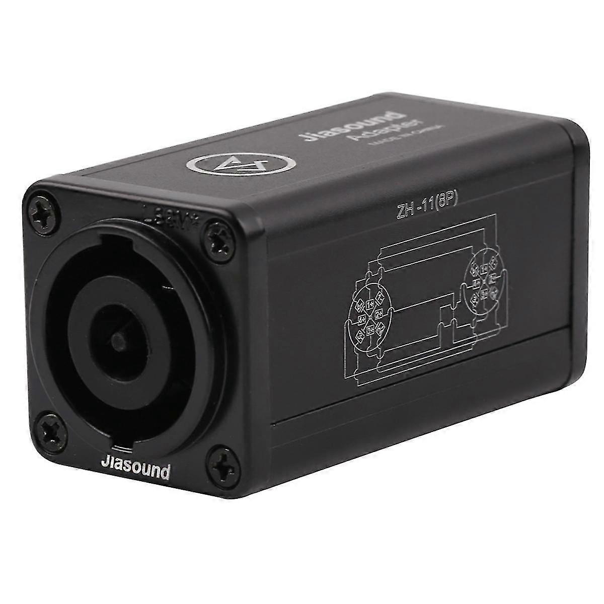 8PIN Audio Plug Coupler LED Power Con AC Coupler Straight Extender Connector Adapter Straight Adapter Black