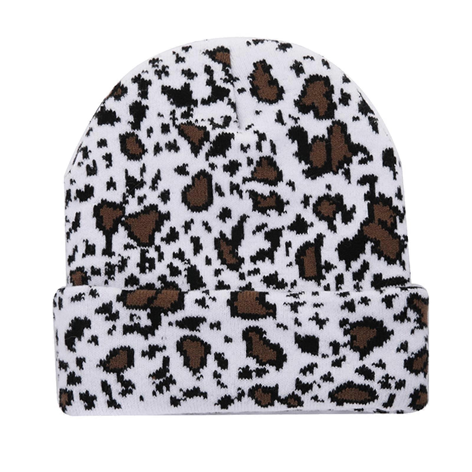 New Upgrade Hats Cow Print Pattern Beanie Winter Soft Breathable Warm Slouchy Ski Cap