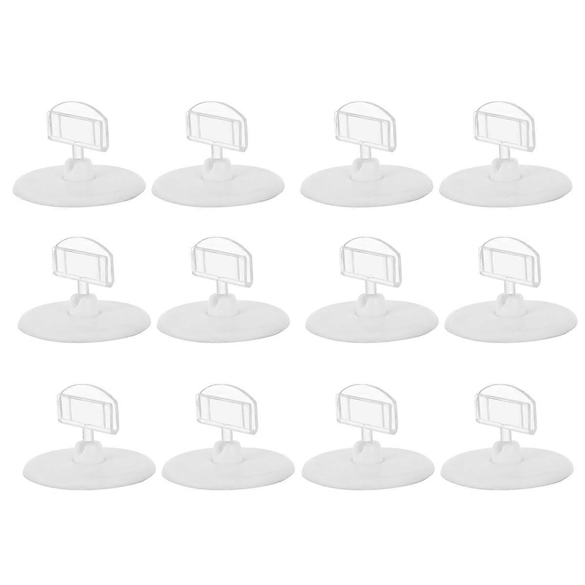 12pcs Advertising Tag Display Clips Plastic Sign Holder Clips Merchandise Sign Holders