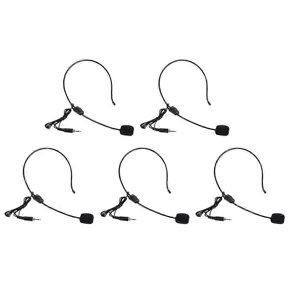 5Pcs Flexible Headset Microphone Wired Speech Speaker Head-Mounted Microphone
