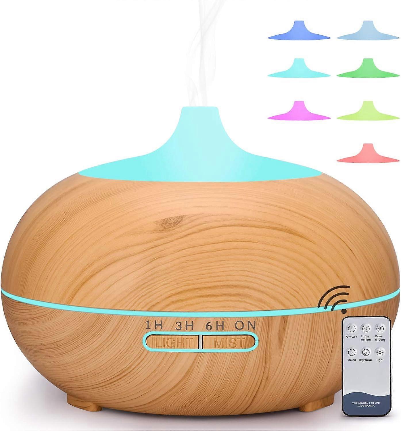 550ml Essential Oil Diffuser, Winkwinky Aroma Room Diffusers for Aromatherapy, Electric Air Diffuser Humidifier with Adjustable Mist Mode, 7 Led Li