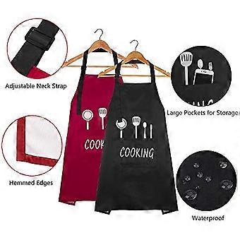 Tablier Cuisine Professionnel - Étanche, 2 Poches, Réglable - Homme/Femme - Coton Doux