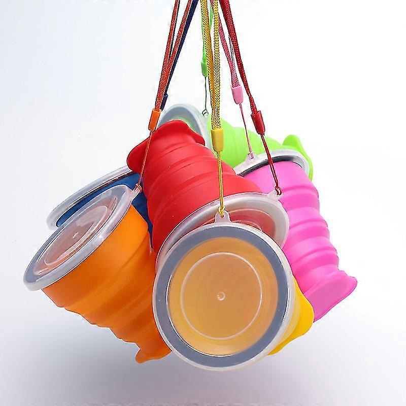 200ml Tasses pliantes Rétractables Food Grade Water Cup Voyage Silicone Coloré Portable Outdoor Coffee Handcup