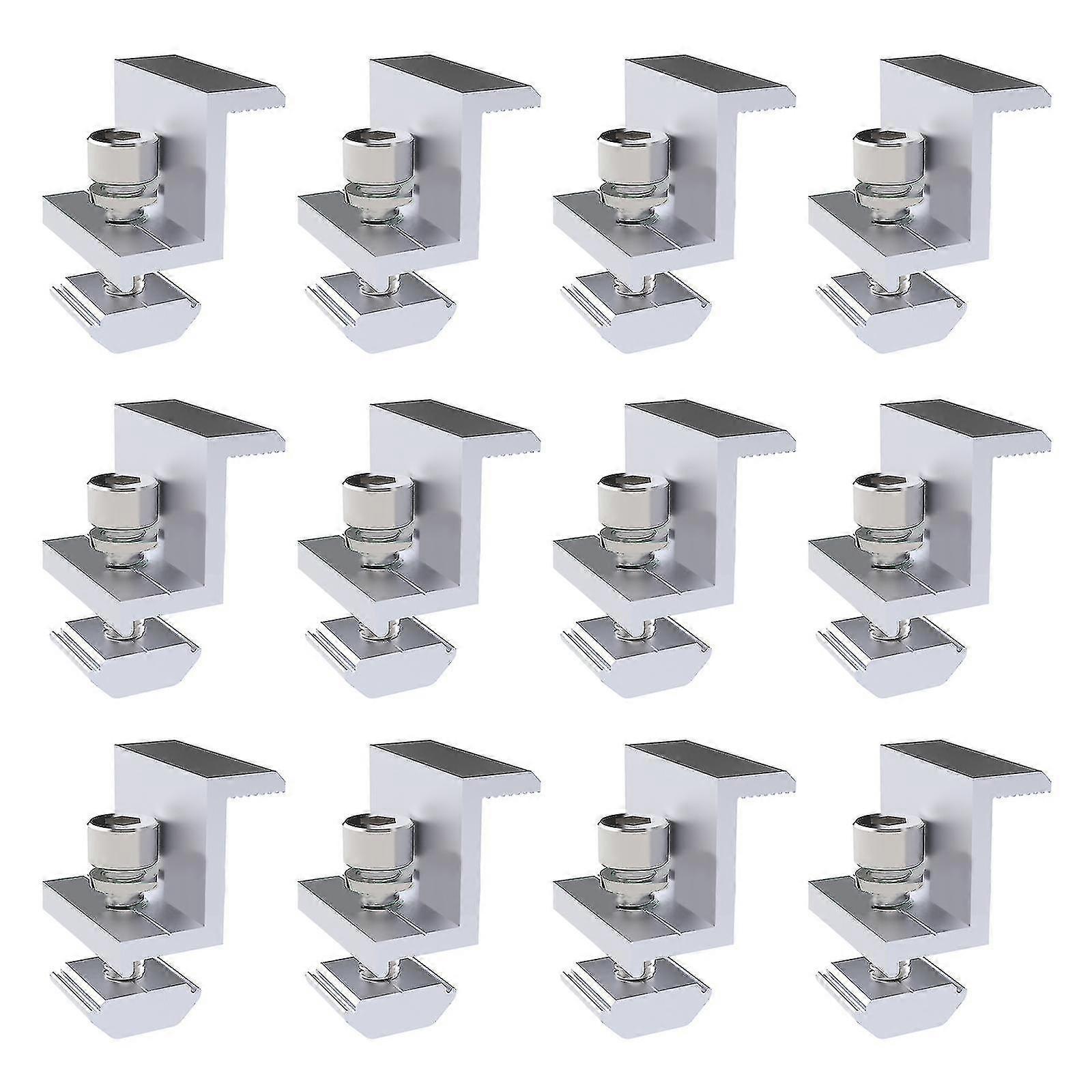 12 Pcs Solar Panel Adjustable End Clamps Solar Panel Mounting Bracket Clamp
