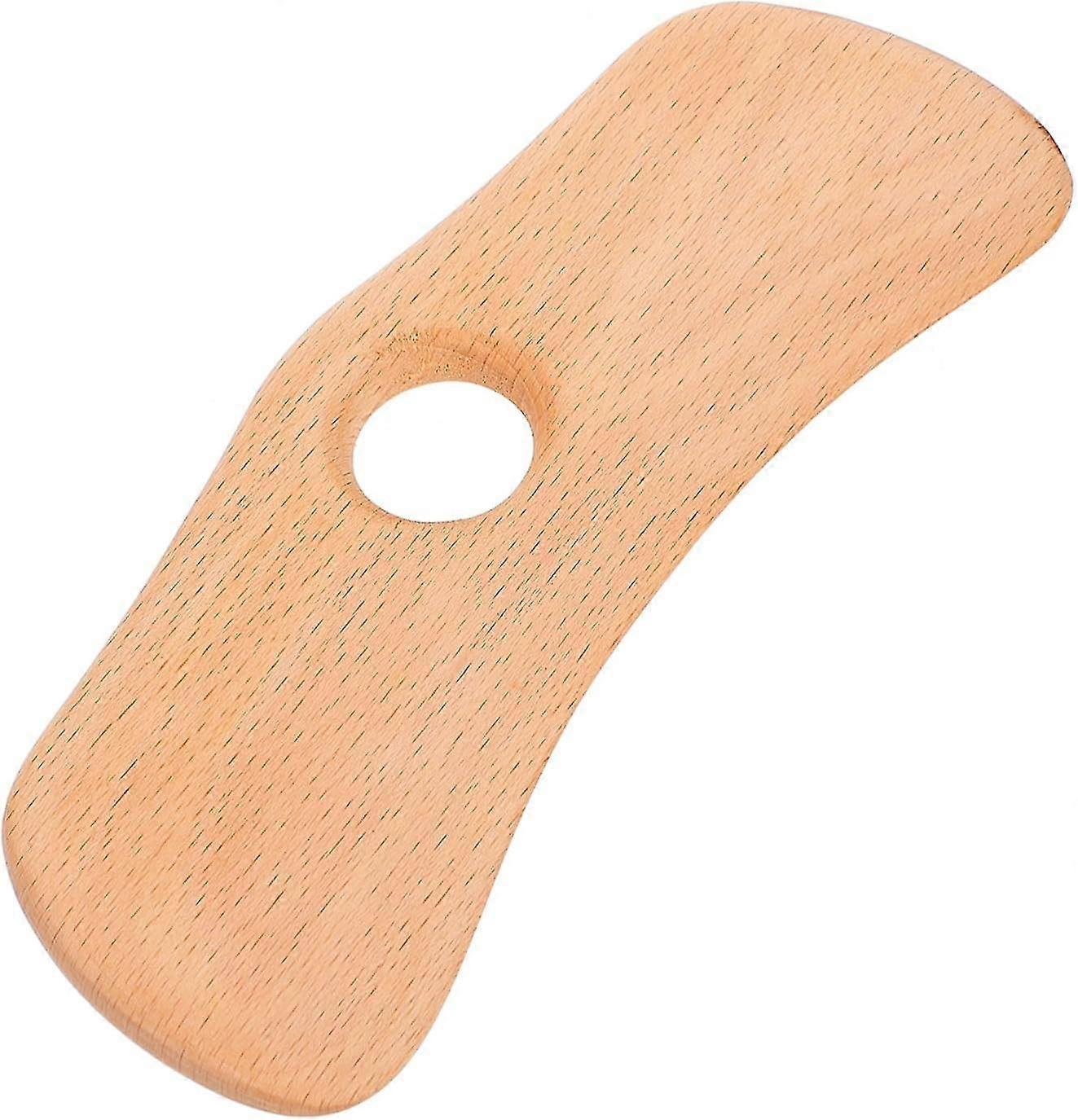 Wooden Beech Body Scraping Massage Tool - Face & Back Scraper Board, 1Pc