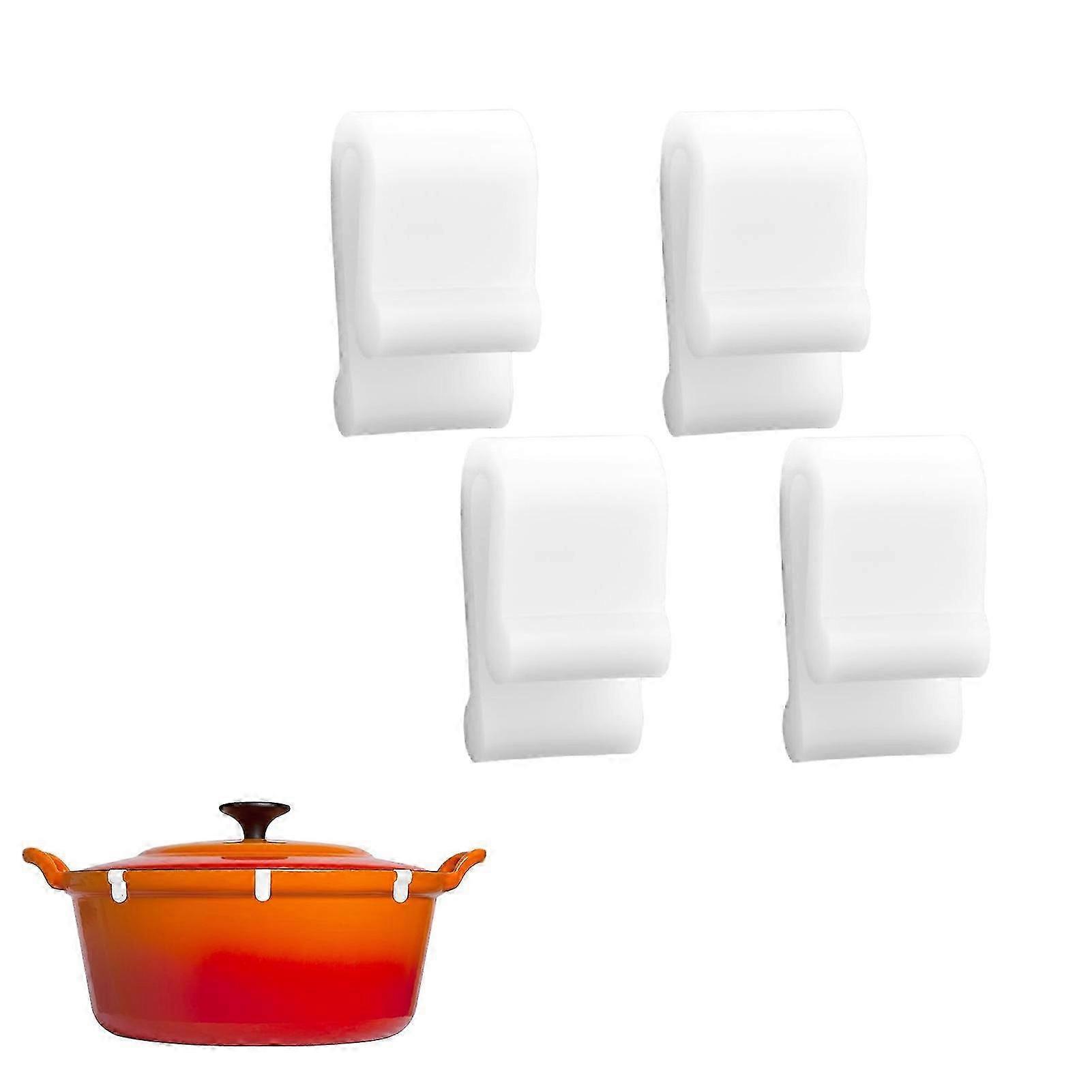 Dutch Oven Lid Protector Clips for Le Creuset, Staub & Tramontina Cast Iron Pots - Prevents Chipping & Scratching
