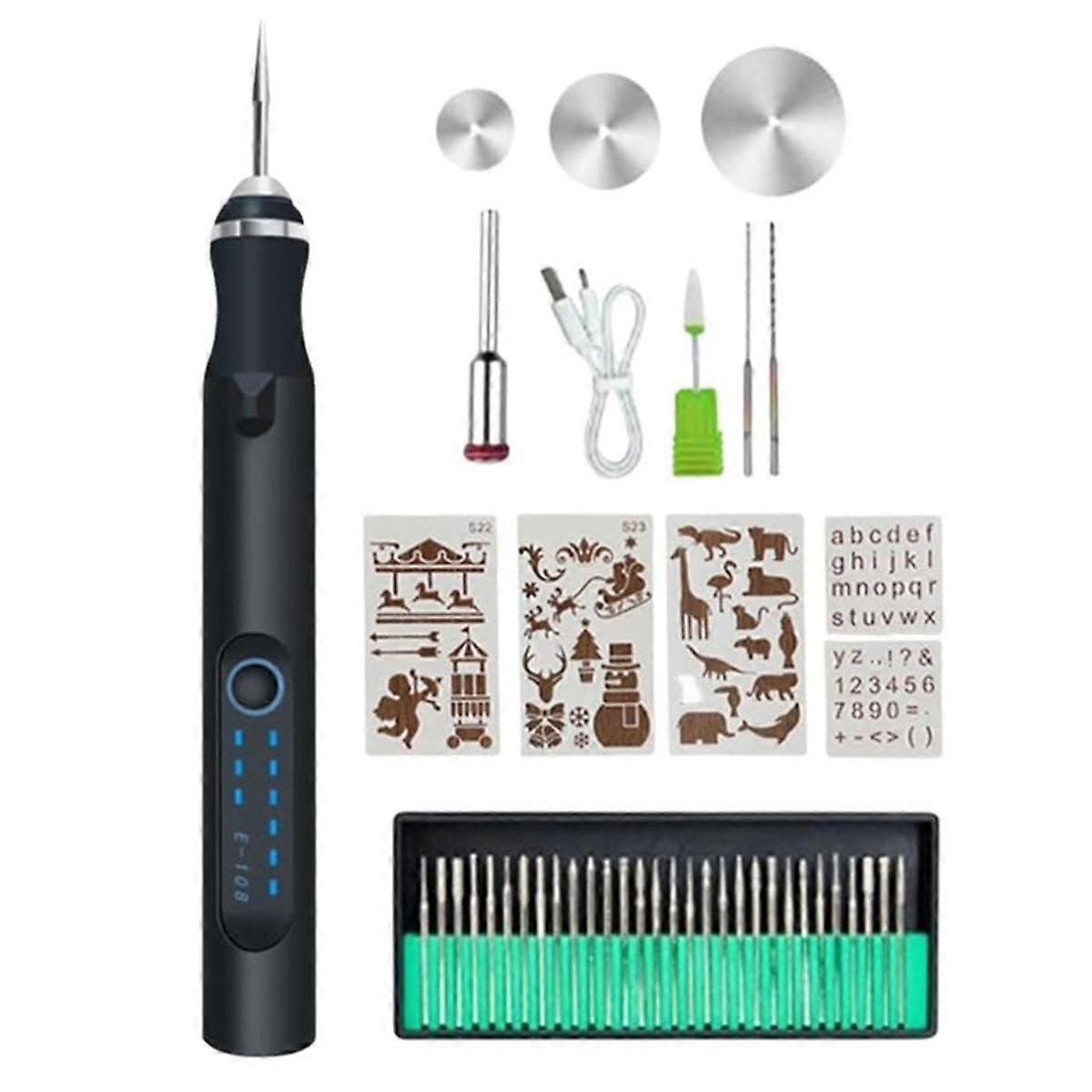 Kaiverruskynä, kaiverruskynä metallille, puulle, lasille ja muoville, ammattimainen kaiverruskynäsarja kaiverrustyökalu musta