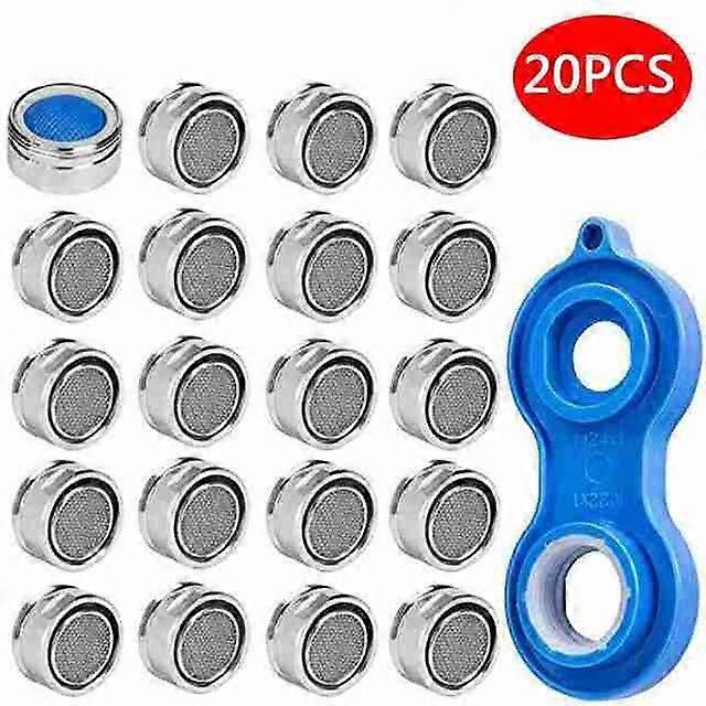 20Pcs Water Saving Aerator Copper Aireador Grifo 1Pc Faucet Aerator Wrench Jet Regtors Filter Spare Part for Kitchen Bathoom
