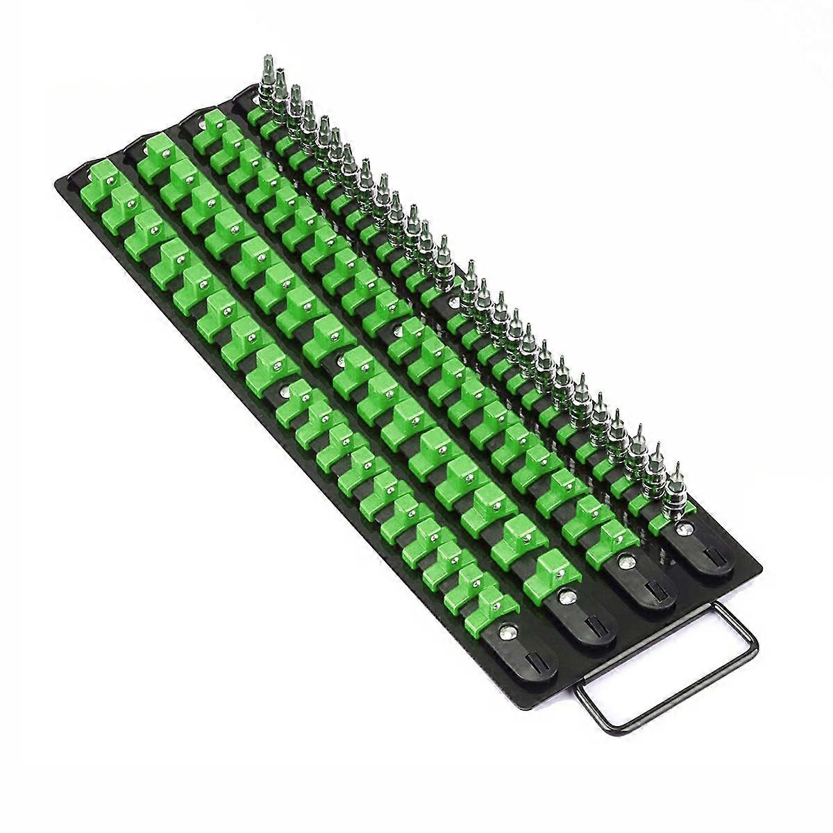 Handled Socket Organizer with 80 Socket , 1 4" 3 8" 1 2" Socket Holder for Workshop G