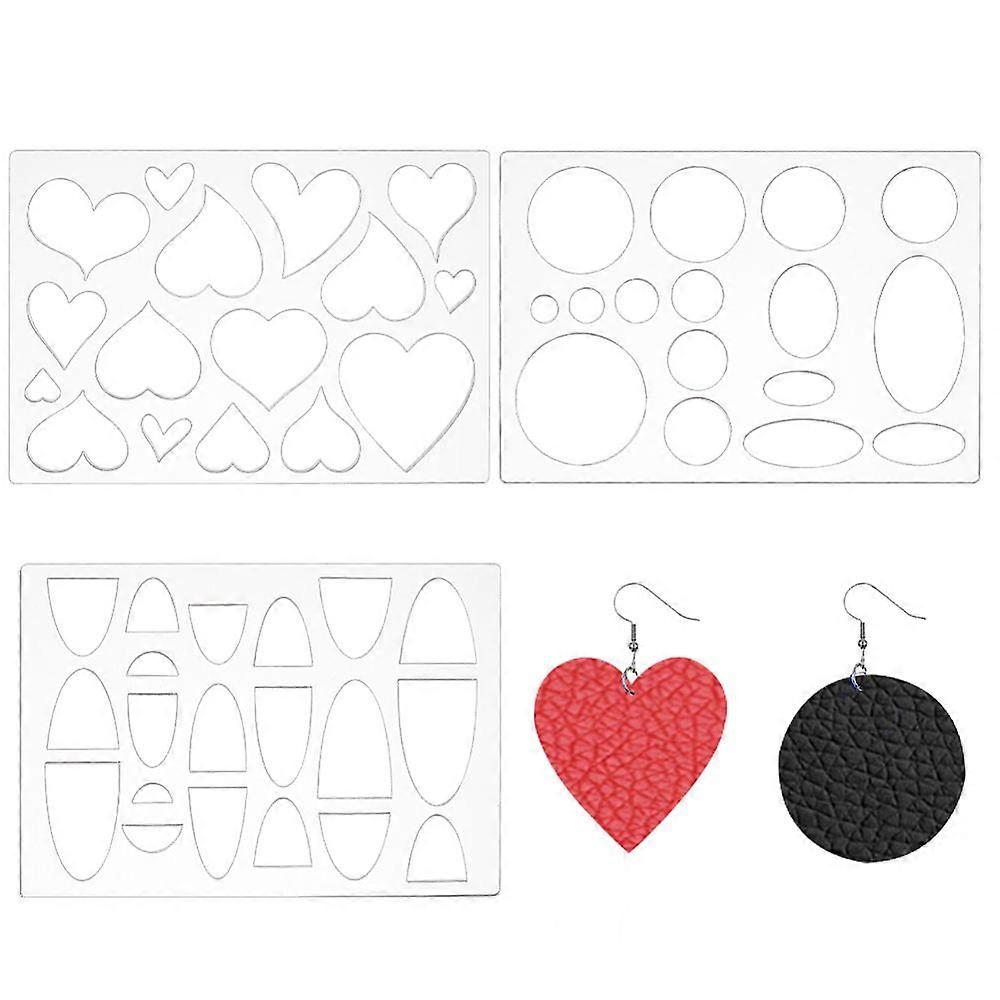 3Pcs 3 Styles Clear Acrylic Drawing Stencils Drawing Scale Template For DIY Scrapbooking Mixed Shapes 5~37x9~36mm 1pc/style