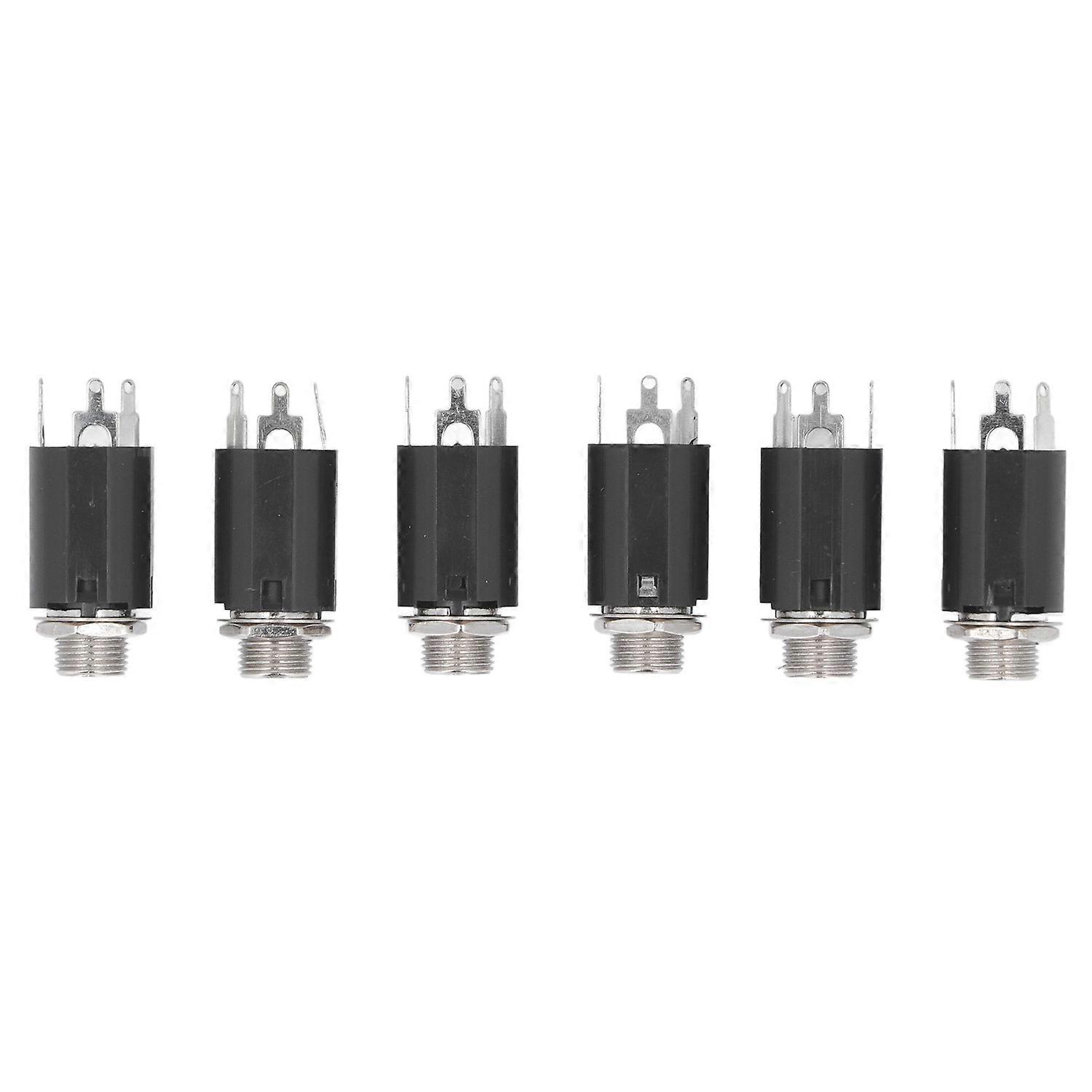 6 PCS Guitar Audio Socket 1/4 Inch Improved Signal Reduce Interference Electric Guitar Audio Jack 