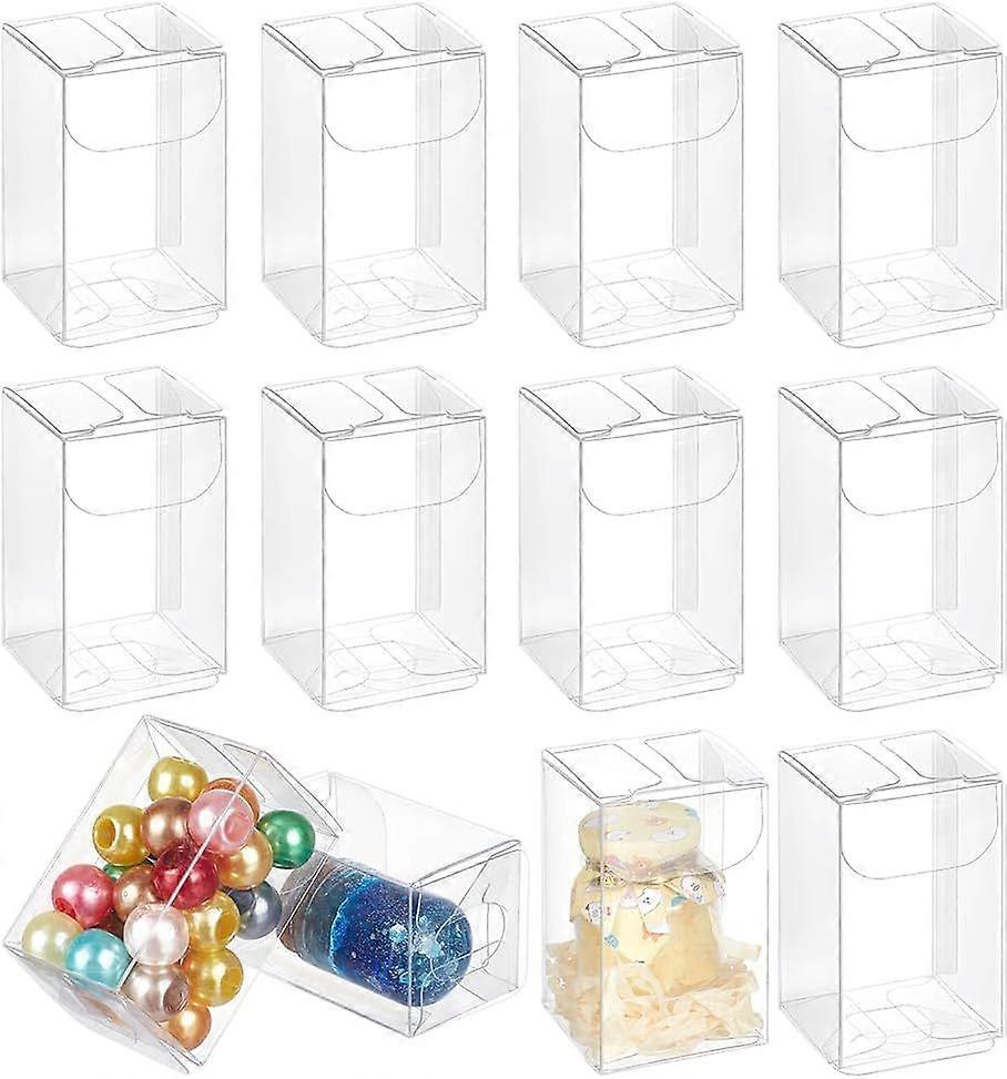 DELORIGIN 24Pcs Clear Gift Box 1.1 X1.1 X1.9inch Small Cases for Organizing Gift Candy Pantry Box Small Transparent Display Box for Birthday Wedding C