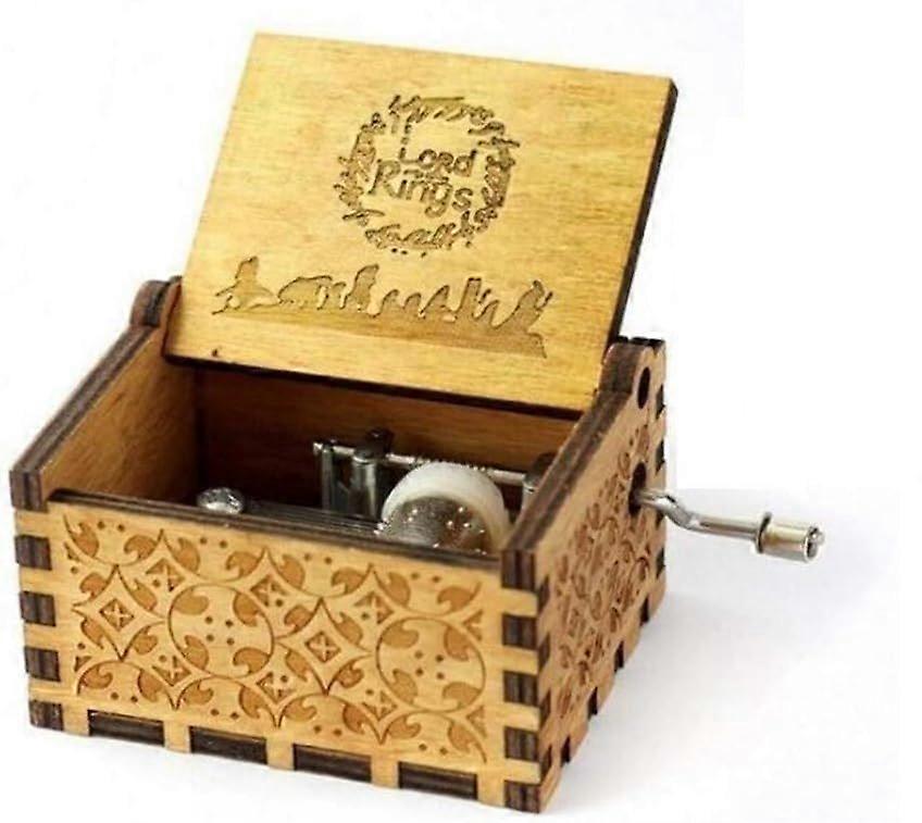 Sagan om Ringen Graverad Trä Hand Vev Speldosa