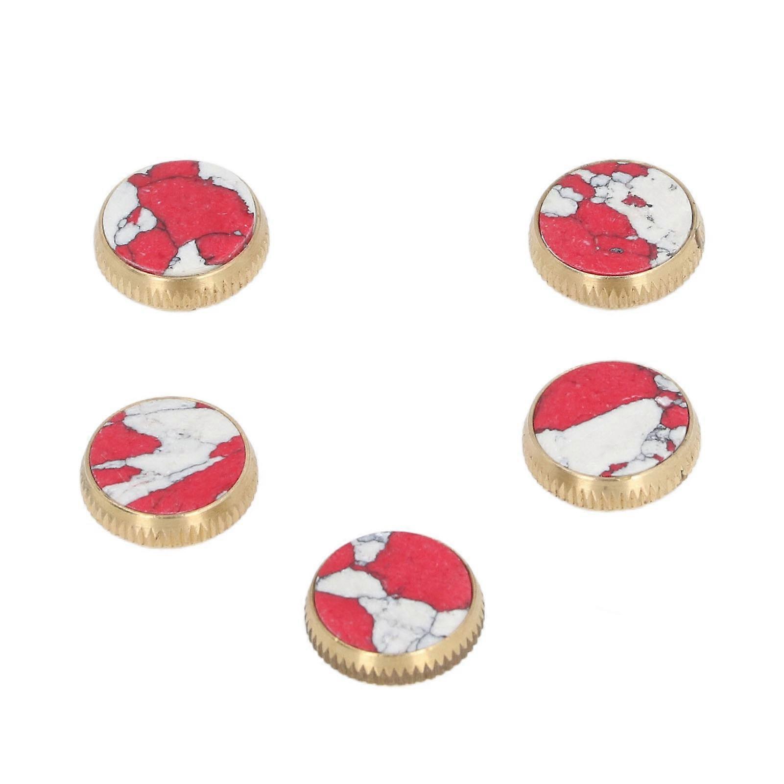 5 Pcs Saxophone Key Button Copper Turquoise Exquisite Trumpet Valve Finger Button for Wind Instrument