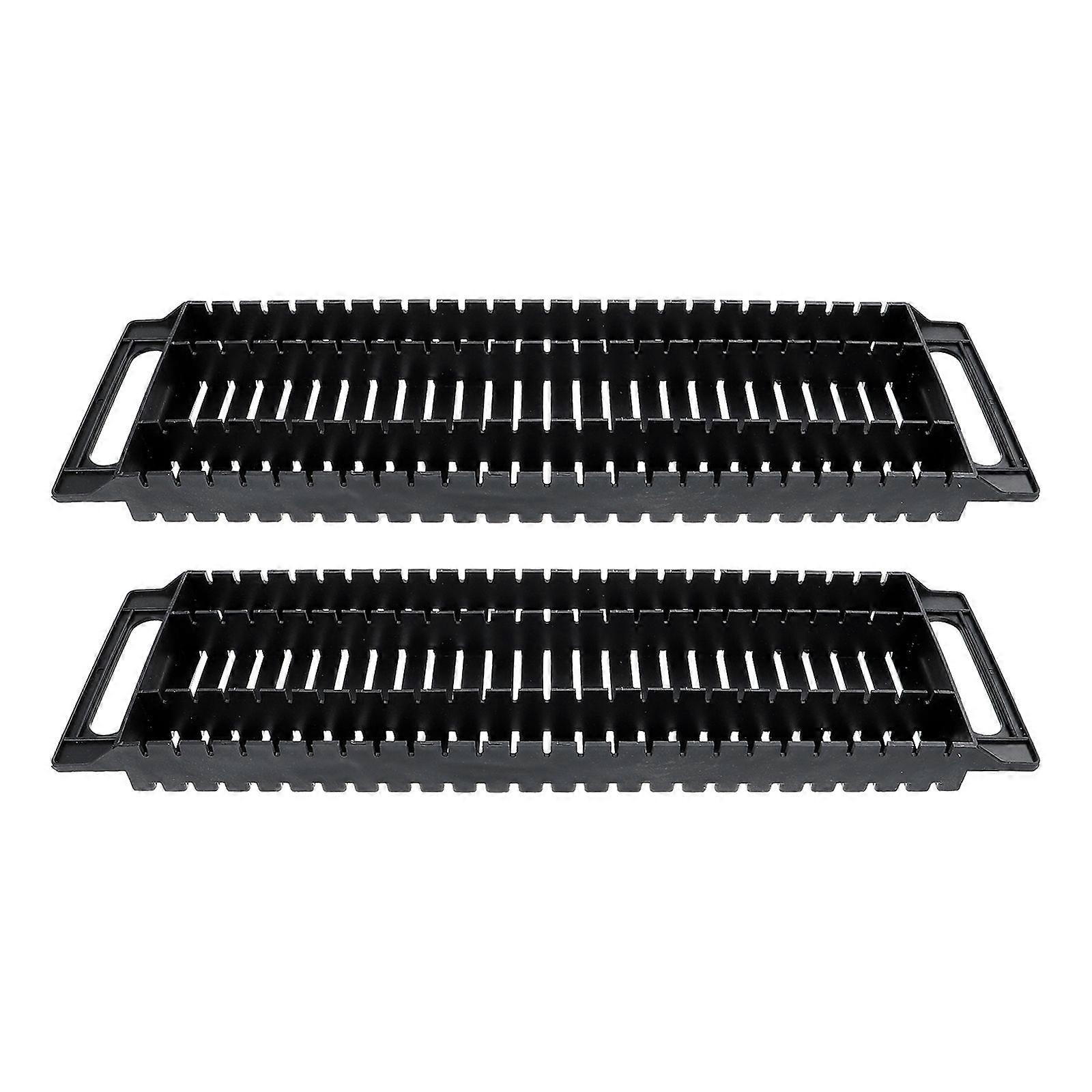 2Pcs Dual-ear Anti-static Bar Rack 25-slot Circuit Board PCB Rack Anti-static Bar Frame Black