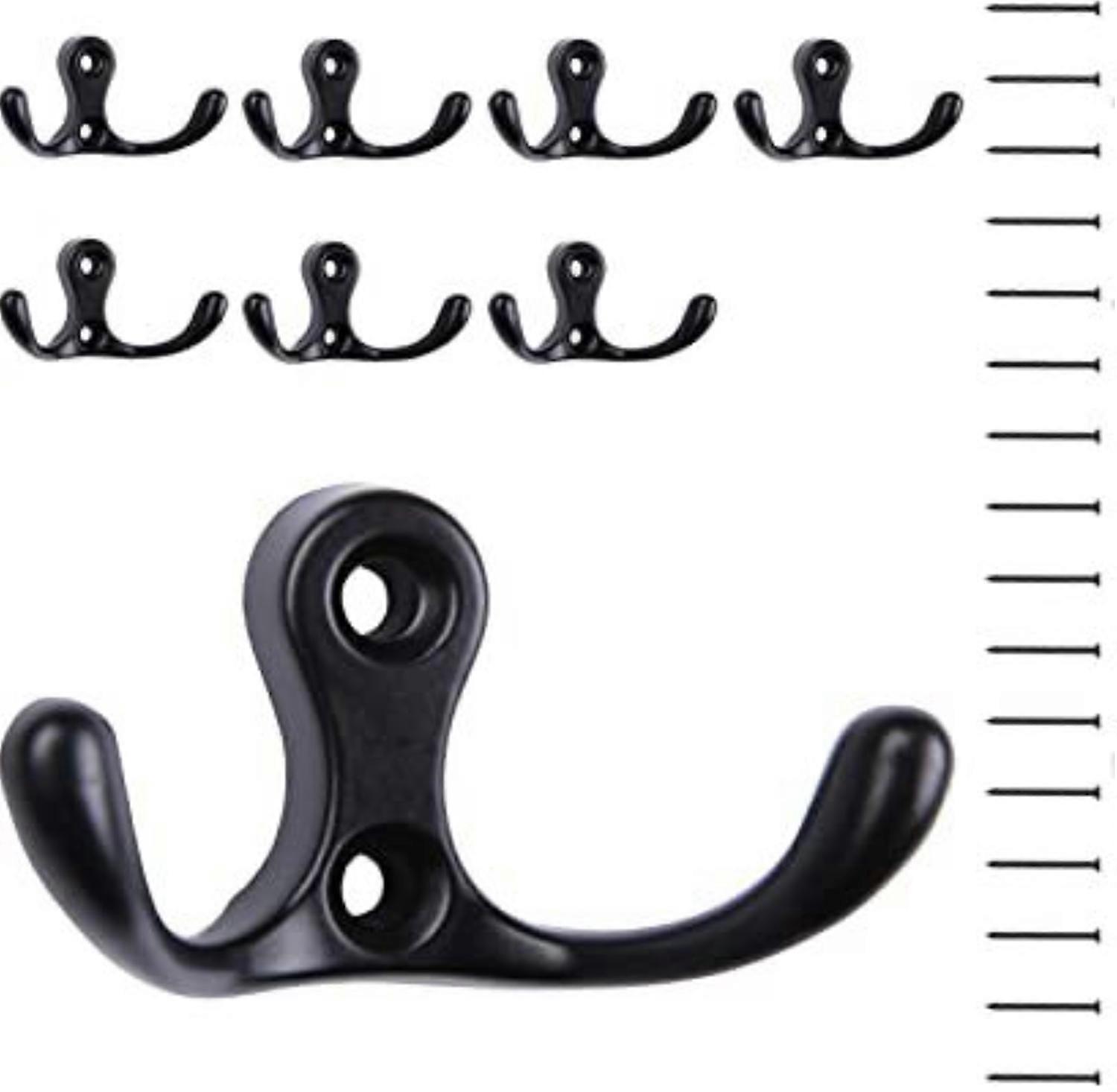 8-Pack Coat Hooks, Wall-Mounted, Suitable for Towels, Curtains