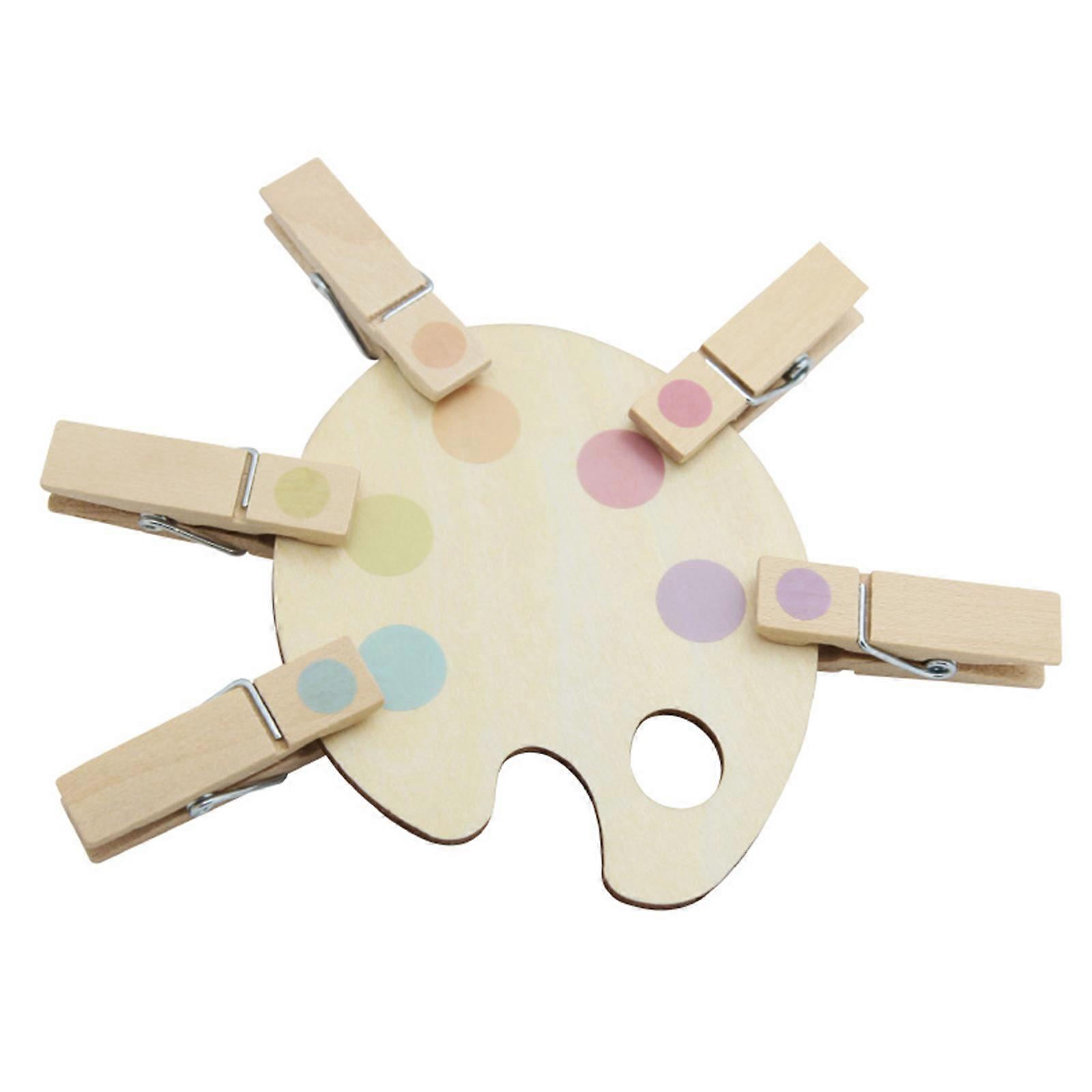 Learning Wood Clip Palettes Color Cognition Toy Matching Toy Hand-Eye Coordination Toddlers Early Educational Toy