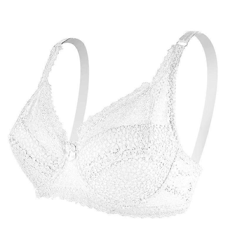 Women Large Size Lace Thin Cotton Cups Gather Bra Breathable Comfortable Underwire Underwear