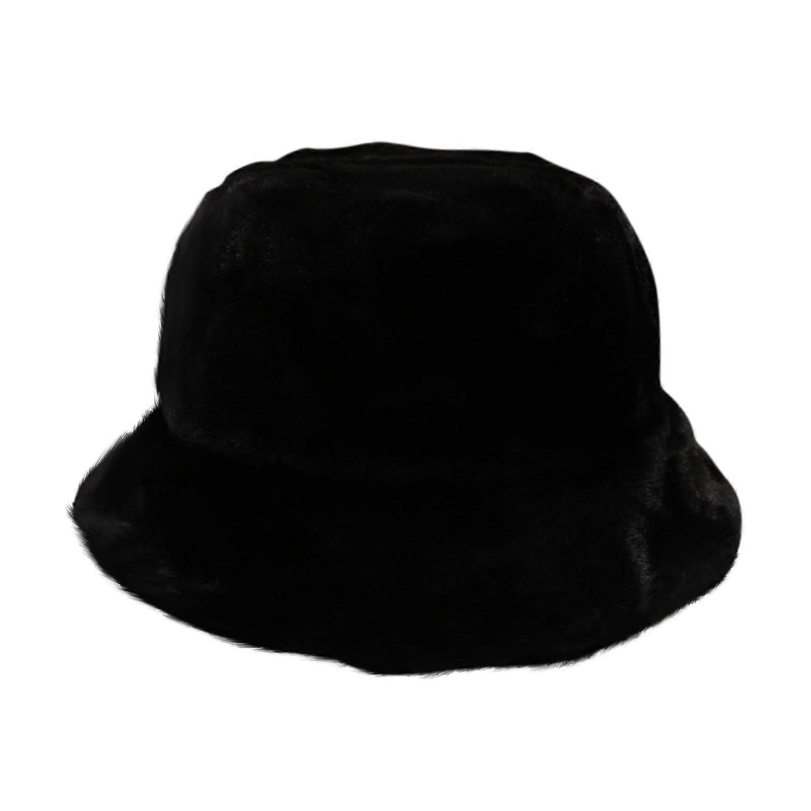 Faux Fur Bucket Hat for Winter, Warm and Stylish, Women's Adjustable Size, Soft Plush Material in Multiple Colors