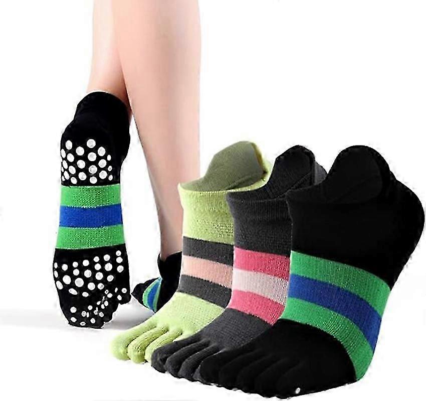 Running Yoga Non-Slip Toe Socks With Grips, Five Finger Socks For Running, Ballet
