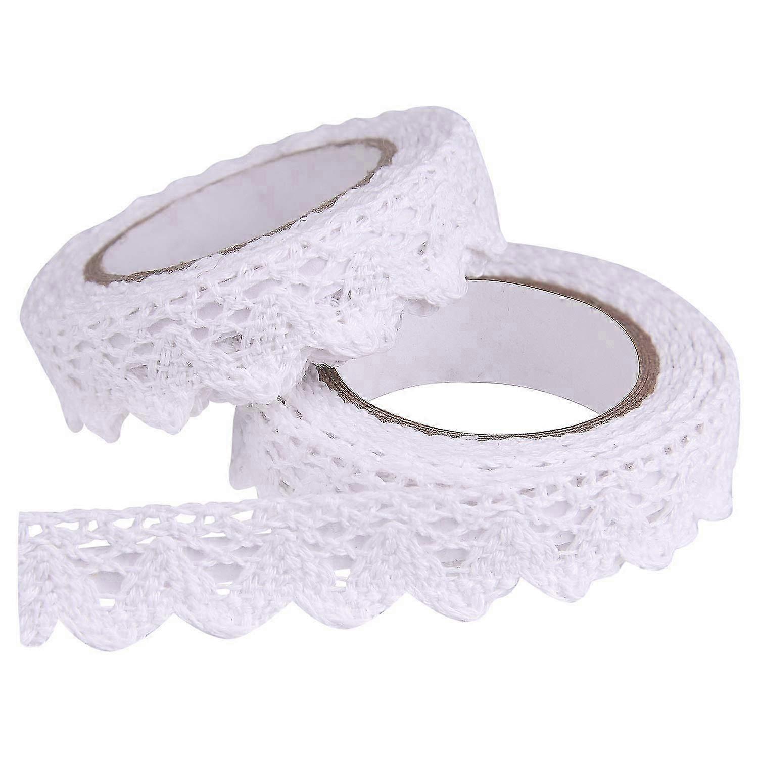 الدانتيل الشريط ذاتية اللصق الأبيض الدانتيل الشريط تقليم سكرابوكينغ بطاقة صنع لوازم الزينة خمر (أبيض)